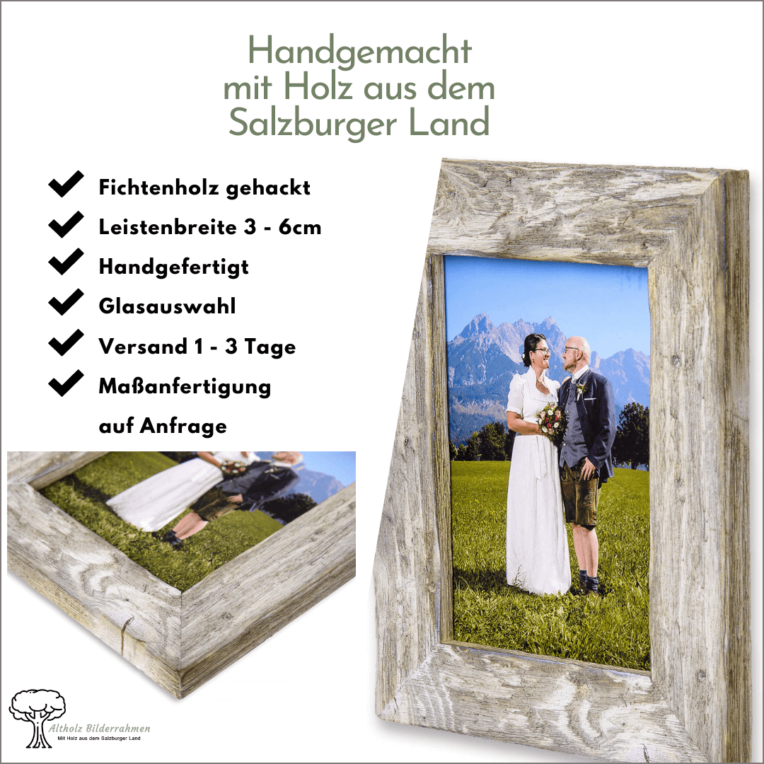 Altholzrahmen Birnhorn - handgemachter Bilderrahmen aus Altholz