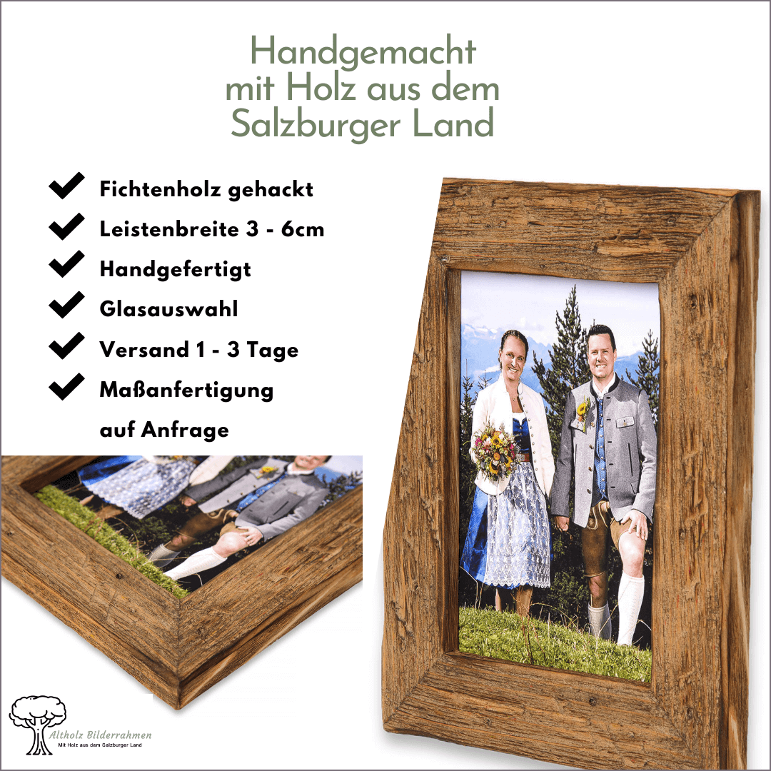 Altholzrahmen Hochkönig - handgemachter Bilderrahmen aus Altholz