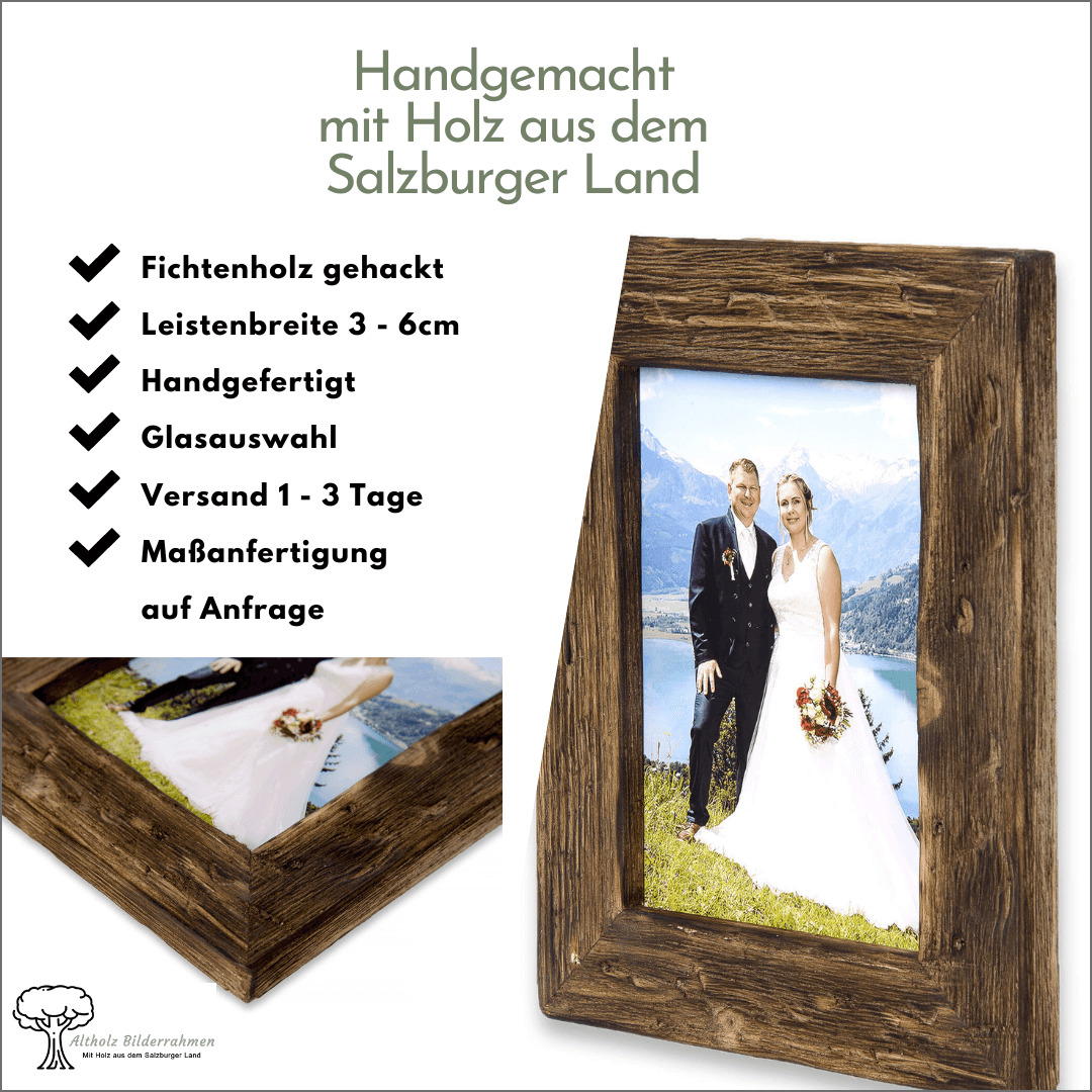 Altholzrahmen Kitzsteinhorn - handgemachter Bilderrahmen aus Altholz