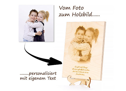 Holzbild Lasergravur Laserbeschriftung, Holz Bilder lasergraviert das Ideale Geschenk