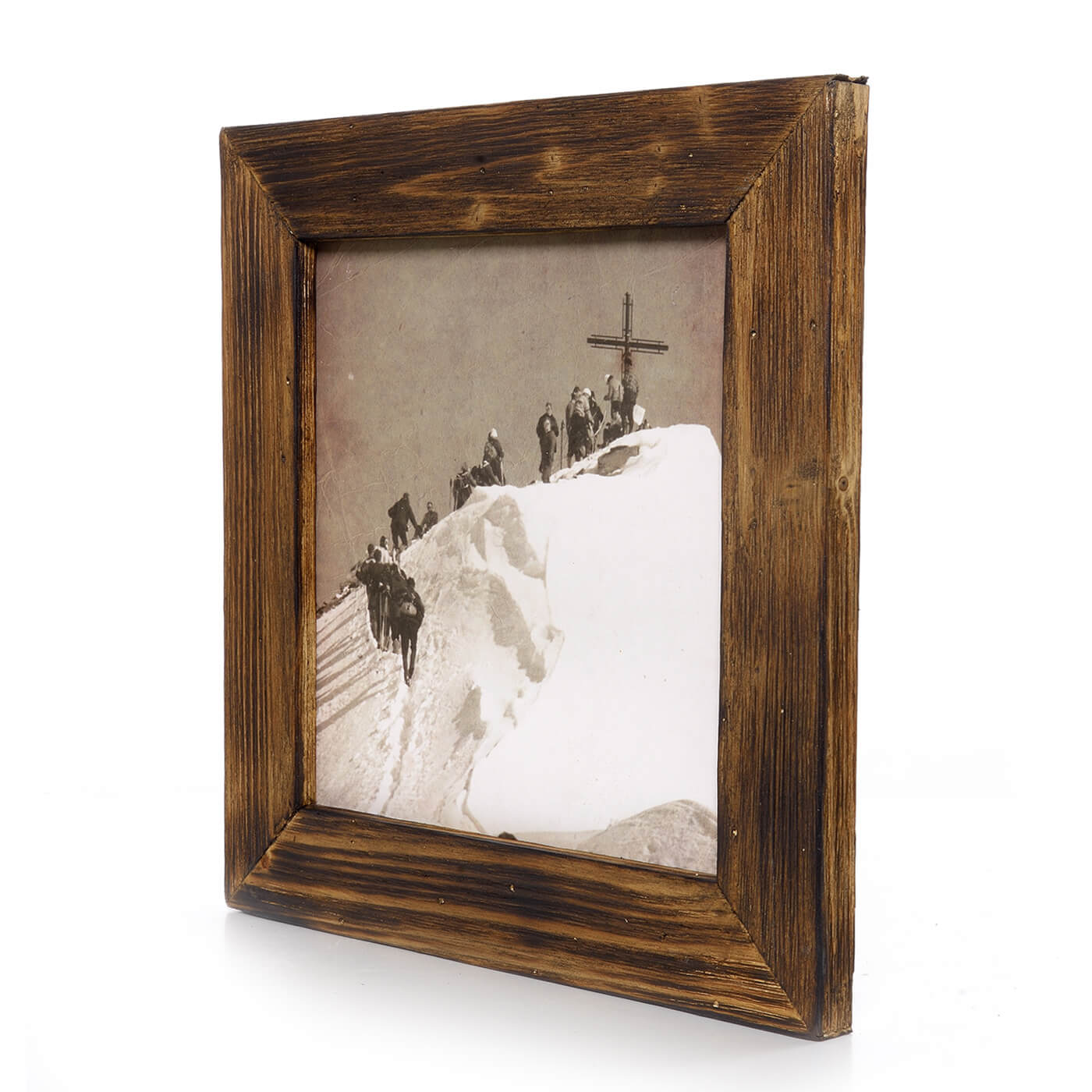 Historisches Bild "Bergsteiger" aus den 60er Jahren im Holzrahmen Kitzsteinhorn