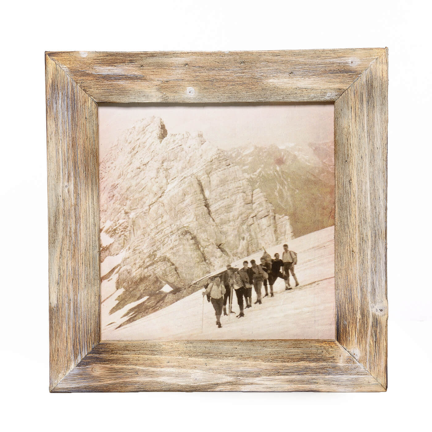 Historisches Bild "Bergtour" aus den 60er Jahren im Holzrahmen Hochkönig