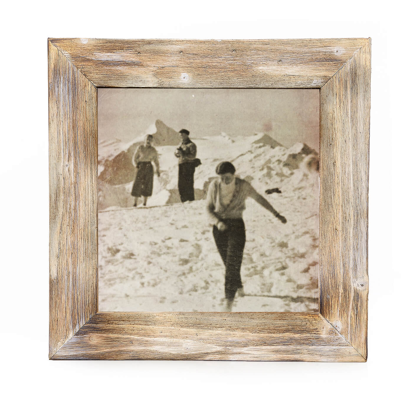 Historisches Bild "Winter am Berg" aus den 60er Jahren im Holzrahmen Kitzsteinhorn