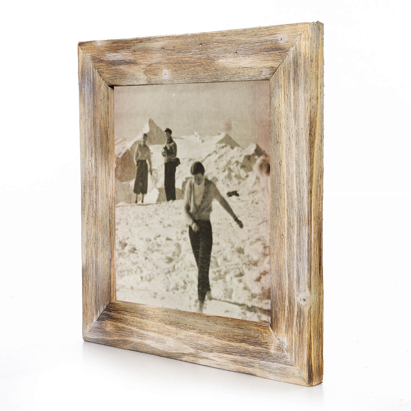 Historisches Bild "Winter am Berg" aus den 60er Jahren im Holzrahmen Birnhorn