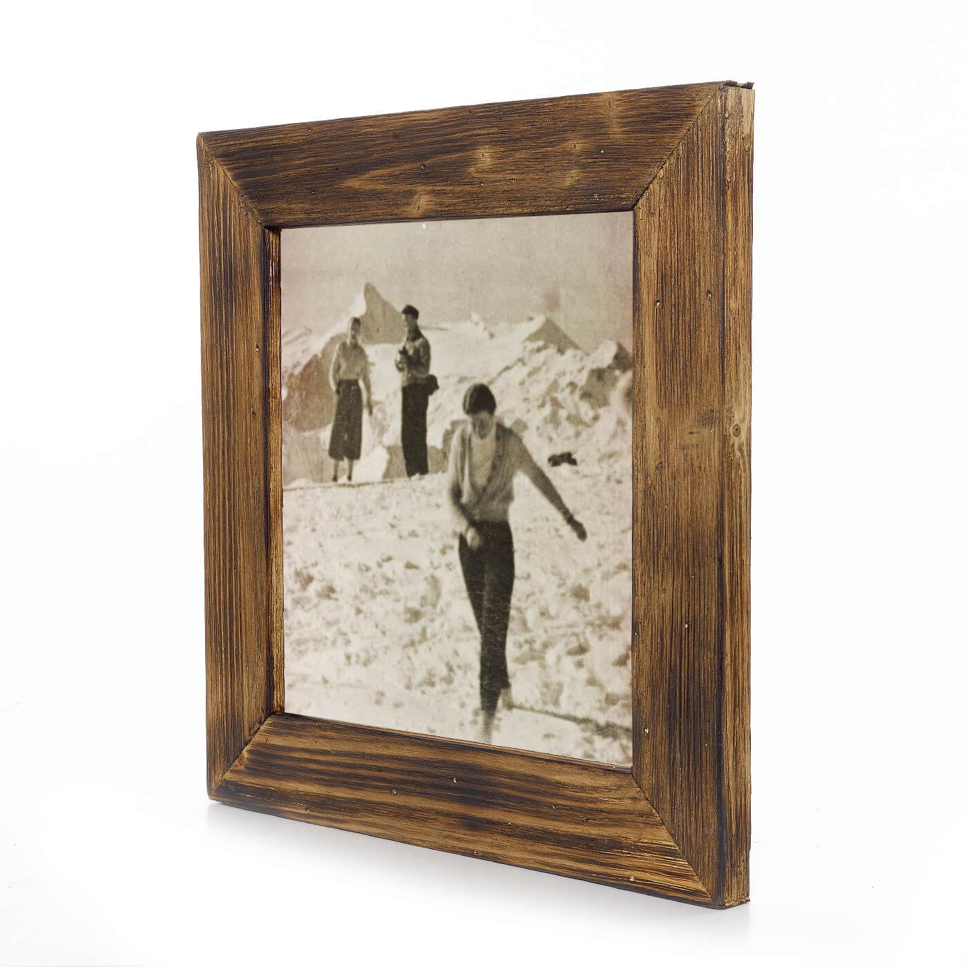 Historisches Bild "Winter am Berg" aus den 60er Jahren im Holzrahmen Kitzsteinhorn