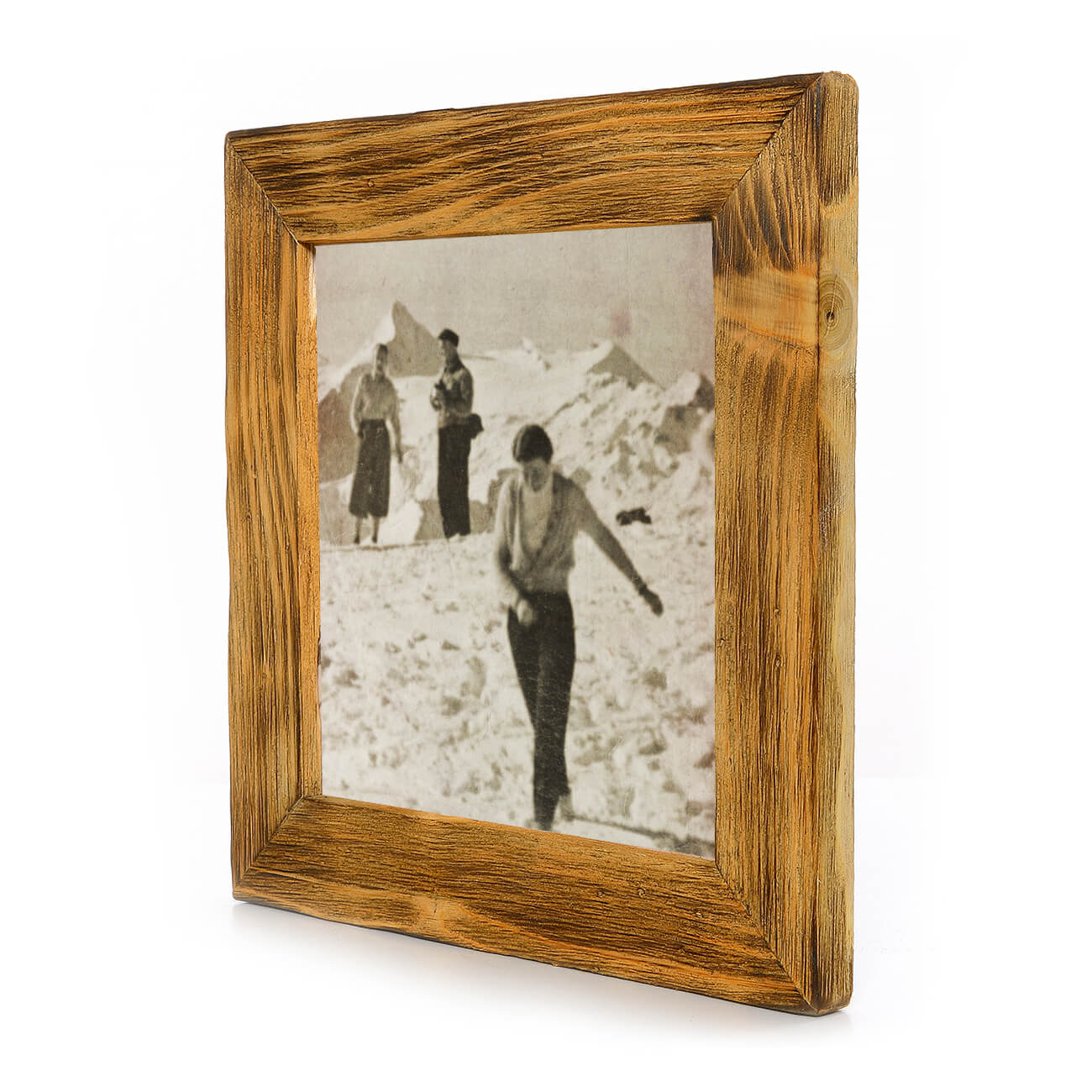 Historisches Bild "Winter am Berg" aus den 60er Jahren im Holzrahmen Hochkönig