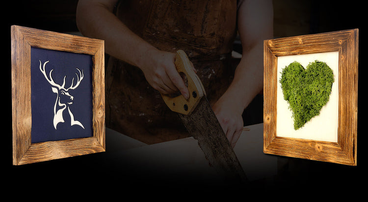 Altholzrahmen anpassbar in Größe Leistenbreite und Glasart. Handgemachte Holzrahmen aus Österreich. Holz Bilderrahmen mit Motiv als Geschenk für Hochzeiten oder Dekorration